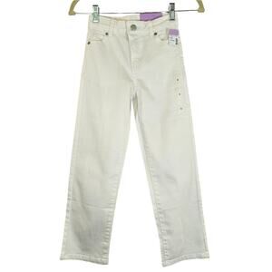 Evsie Girls Soft Off White High Rise Straight Ankle Jeans NWT Size 8 Reg Purple